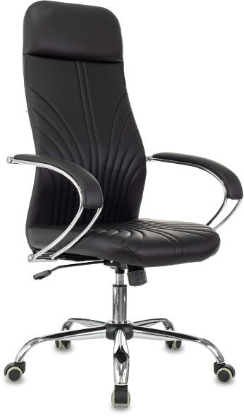 Кресло руководителя Бюрократ CH-610SL черный эко.кожа крестов. металл хром пластик черный