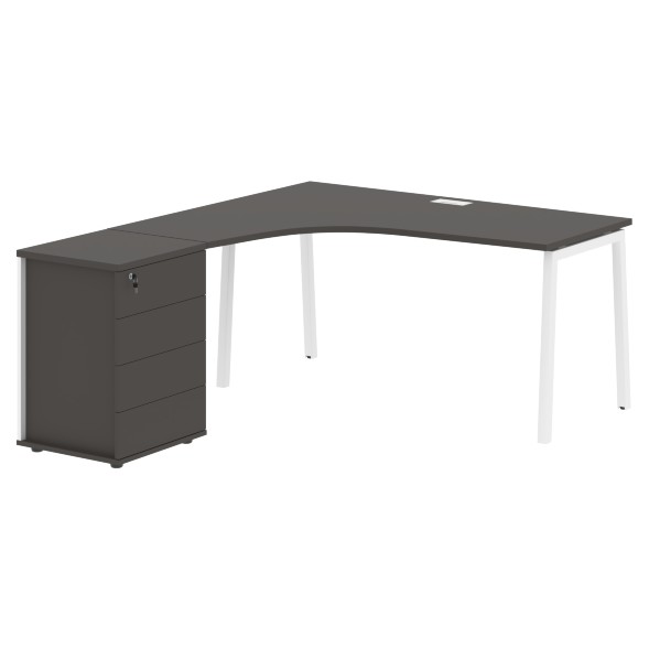 Стол эргономичный с тумбой ELCET 1518(L) 1560х1880х750 EDIS