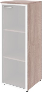 Шкаф колонка с стеклянной дверью в алюминиевой раме (R) и топом WMC 42.7(R) Дуб Сонома 432х432х1184 WAVE