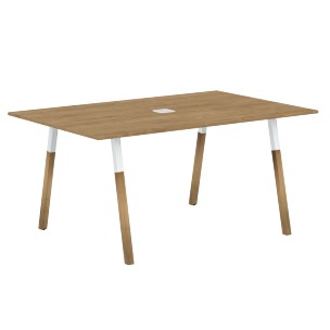 Стол переговорный прямоугольный FSCT 1510 Белый премиум/Белый-Бук 1580х1020х733 FORTA